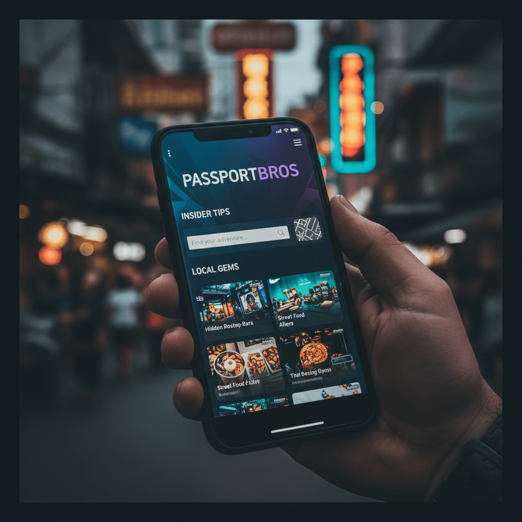 Passportbros app displaying insider tips and local recommendations