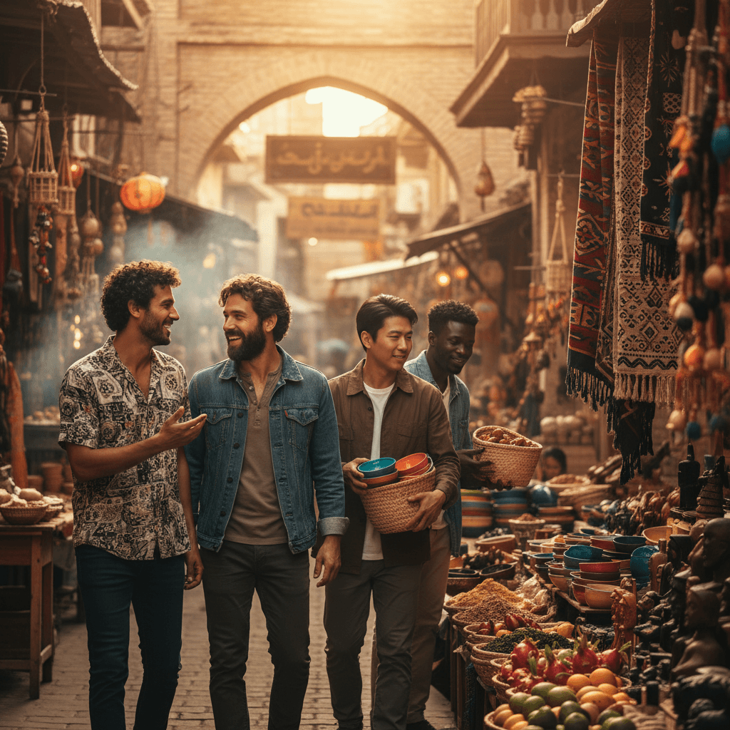 Passportbros members exploring local market together
